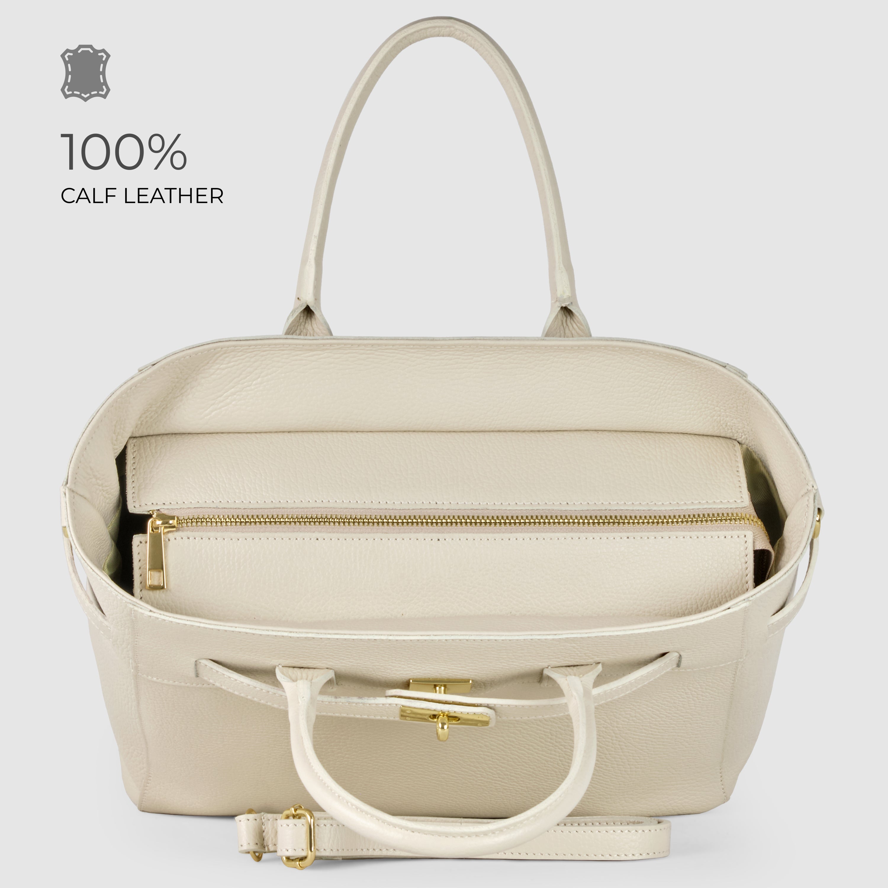 Italian Full-Grain Leather Top-Handle Bag | Cesena