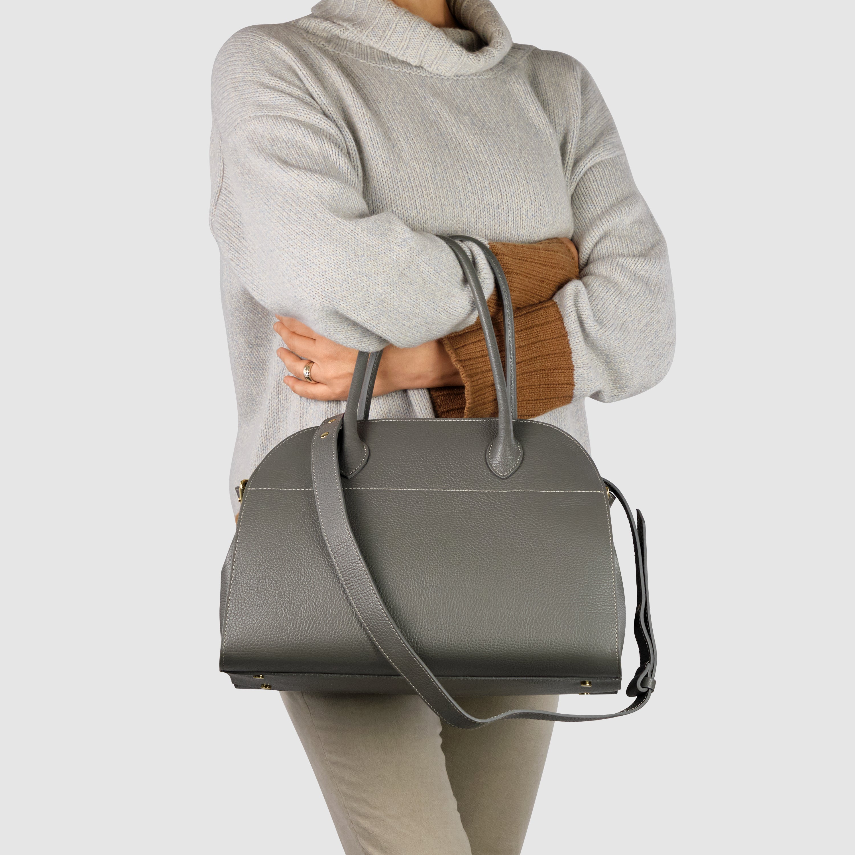 Italian Full-Grain Leather Top-Handle Bag | Asti