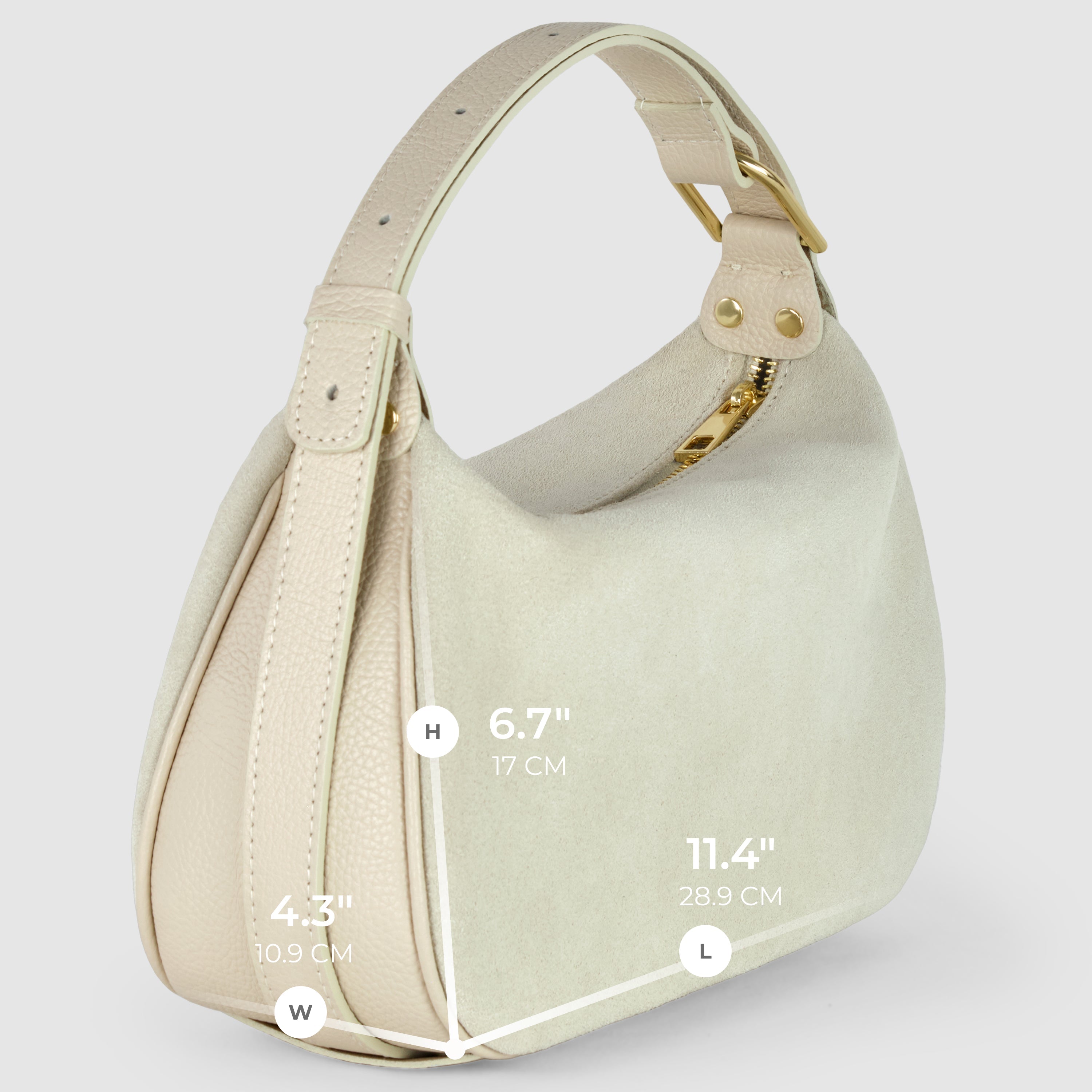 Italian Genuine Suede & Full-Grain Leather Crossbody Bag | Cremona