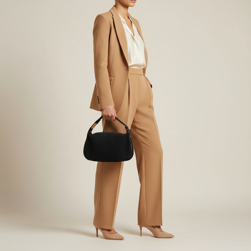 Italian Genuine Suede & Full-Grain Leather Crossbody Bag | Cremona