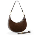 Italian Genuine Suede & Full-Grain Leather Shoulder Bag | Arezzo
